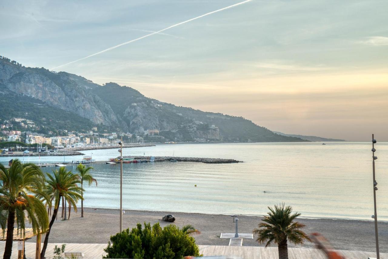 Apartment Les Sablettes Panoramic Sea View Menton Exteriör bild